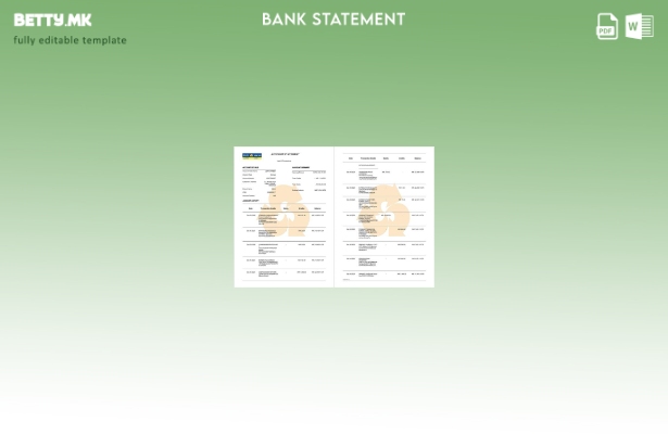 Шаблон за страници со зборови во модерен стил на изводот на сметката на индискат